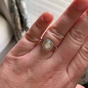 Sterling silver aurora borealis size 7 ring